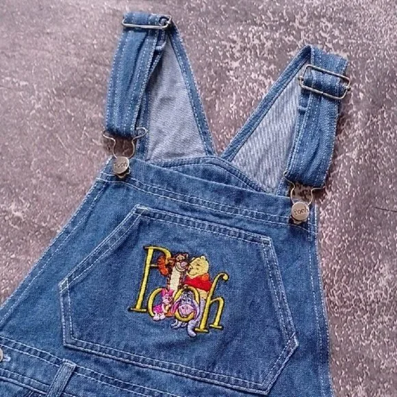 Vintage 90s WINNIE THE POOH Embroidered Disney Denim Overall JERRY LEIGH - Picture 4 of 12